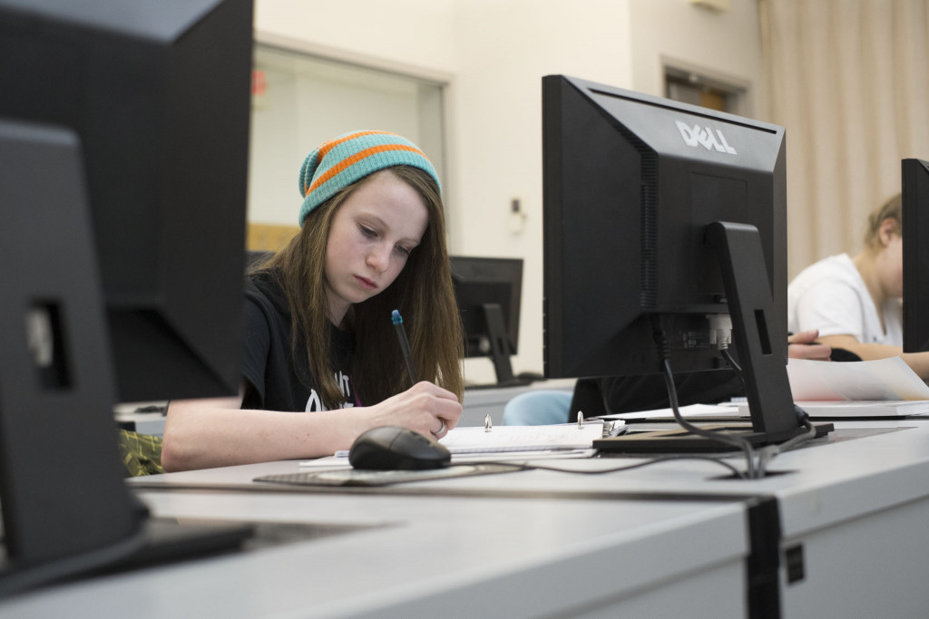 Belle Kidder as an Intro to College Studies student during her freshman year of high school. 