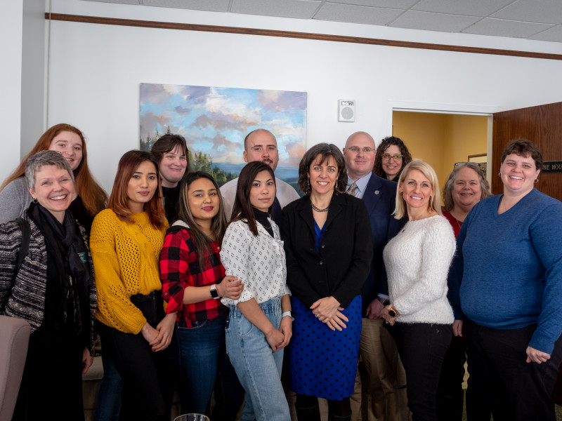 CCV students and staff with House Speaker Mitzi Johnson at the State House