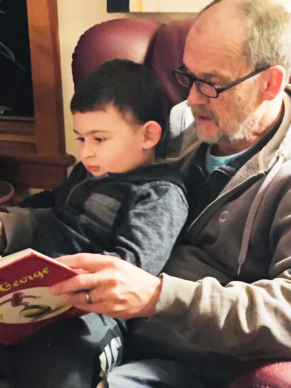 Bill and his grandson, Nate. A first-generation college student, Bill has always valued education.