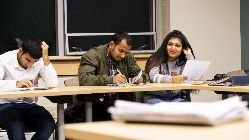 academic students taking test