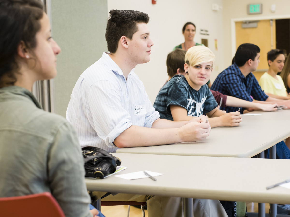 High school students in classroom