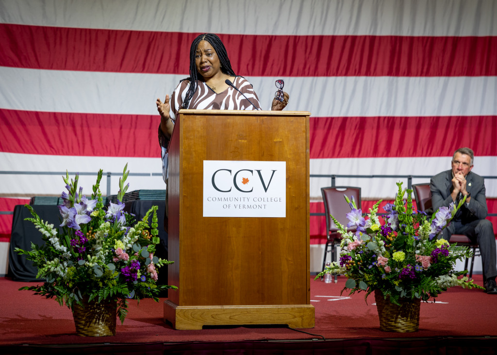 Dr. Wanda Heading-Grant speaking at graduation